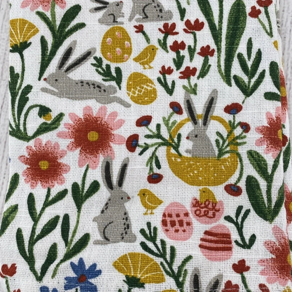 Rachel Ashwell Kitchen Towels (Set of 3) Spring Summer Easter Bunnies Flowers